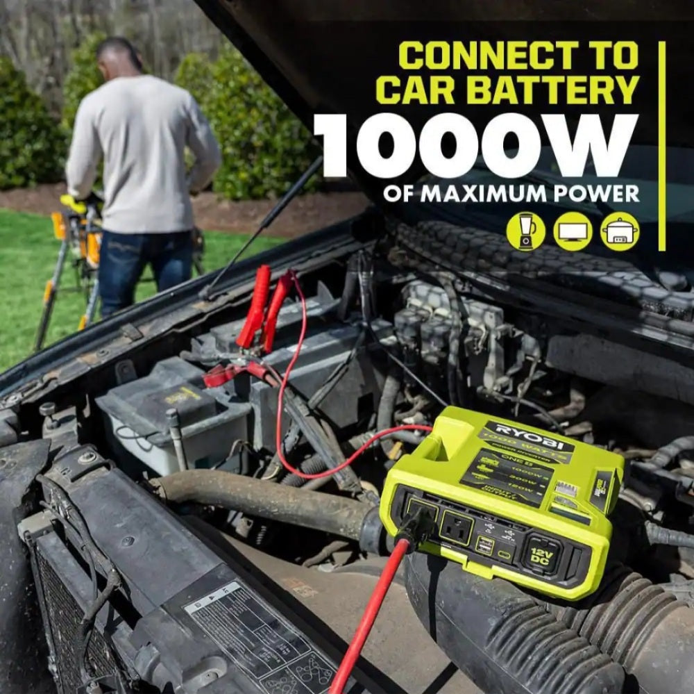 One + 18V 1000-Watt Max 12-Volt Automotive Power Inverter One + 18V 1000-Watt Max 12-Volt Automotive Power Inverter
